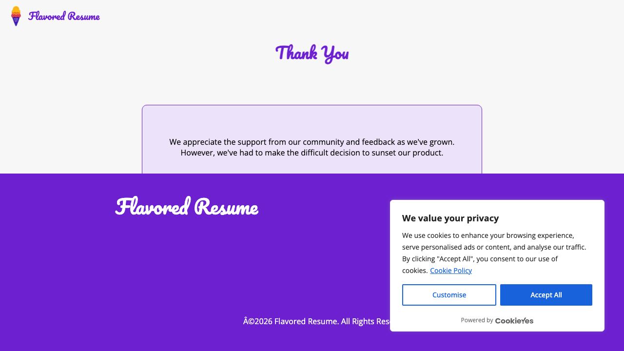 Flavored Resume 网站截图