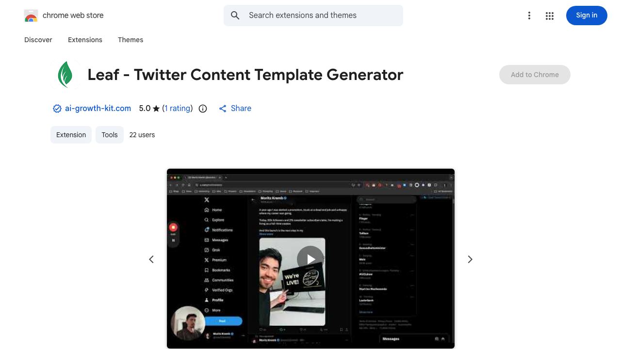 Leaf - Twitter Content Template Generator 网站截图