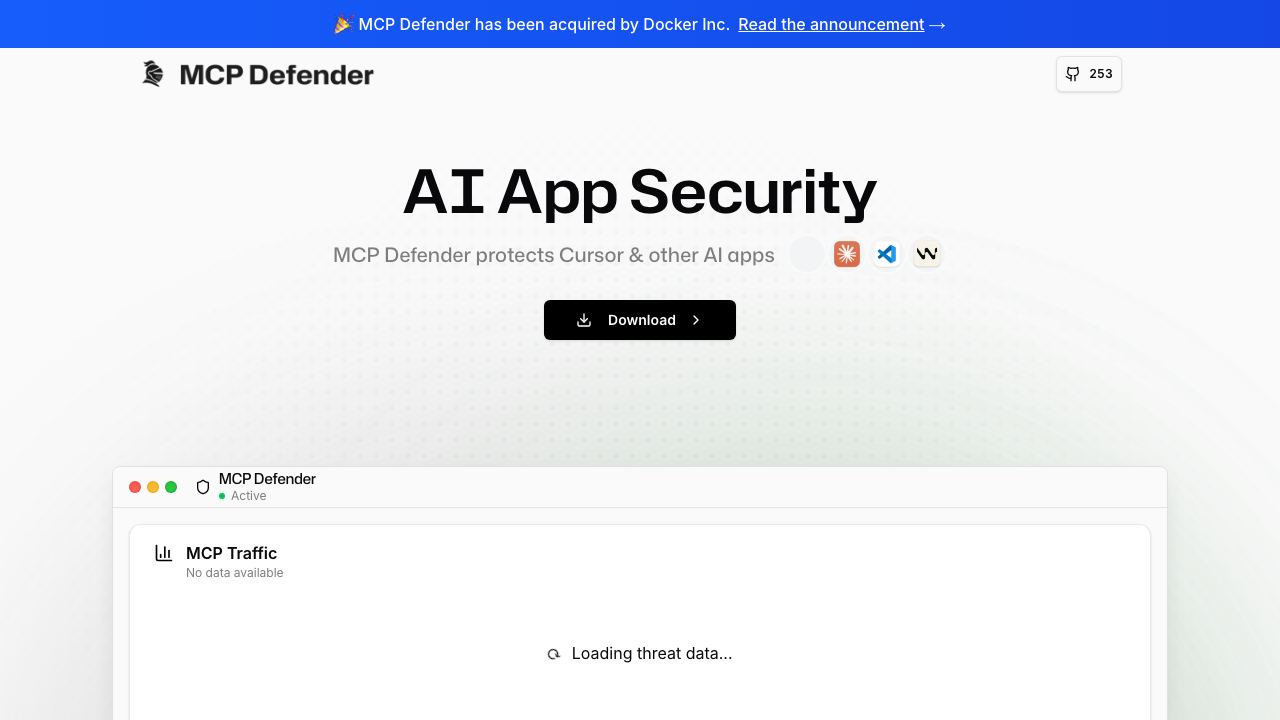 MCP Defender website screenshot
