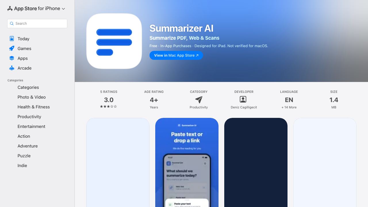 Document Summarizer AI 网站截图