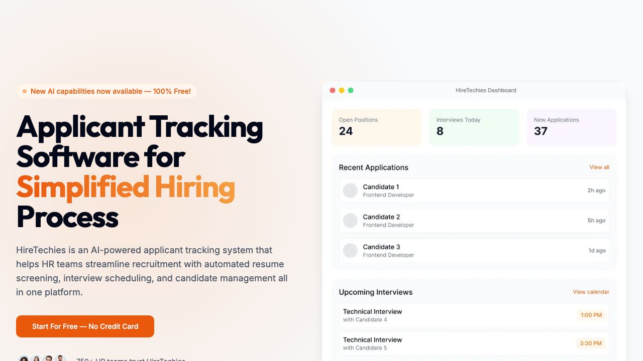 HireTechies 网站截图
