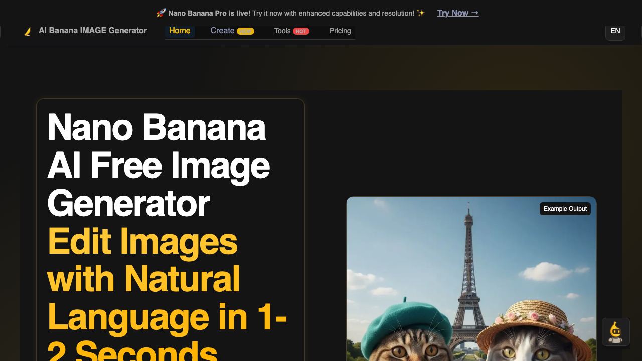 AI Banana - Nano Banana Image Generator 网站截图