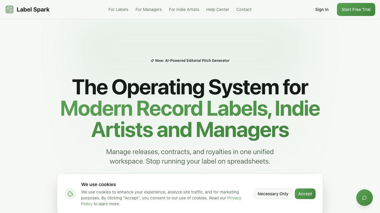 LabelSpark website screenshot