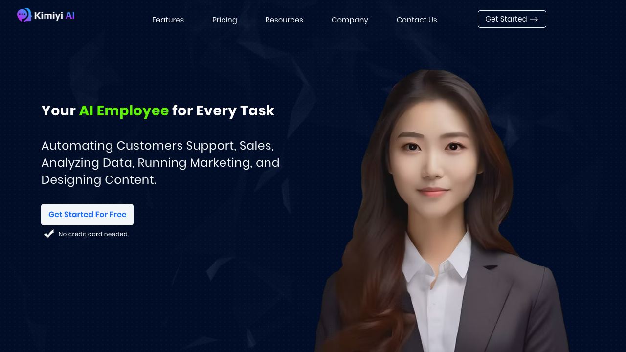 Kimiya AI website screenshot