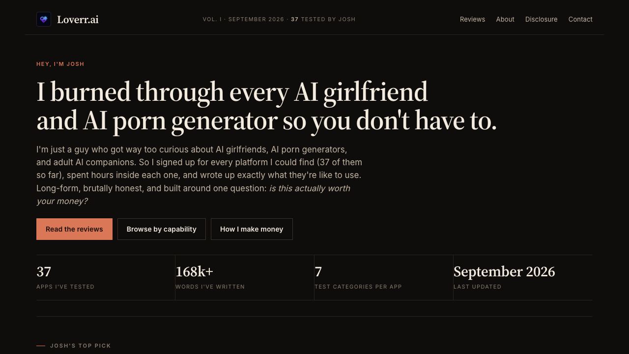 Loverr ai 网站截图