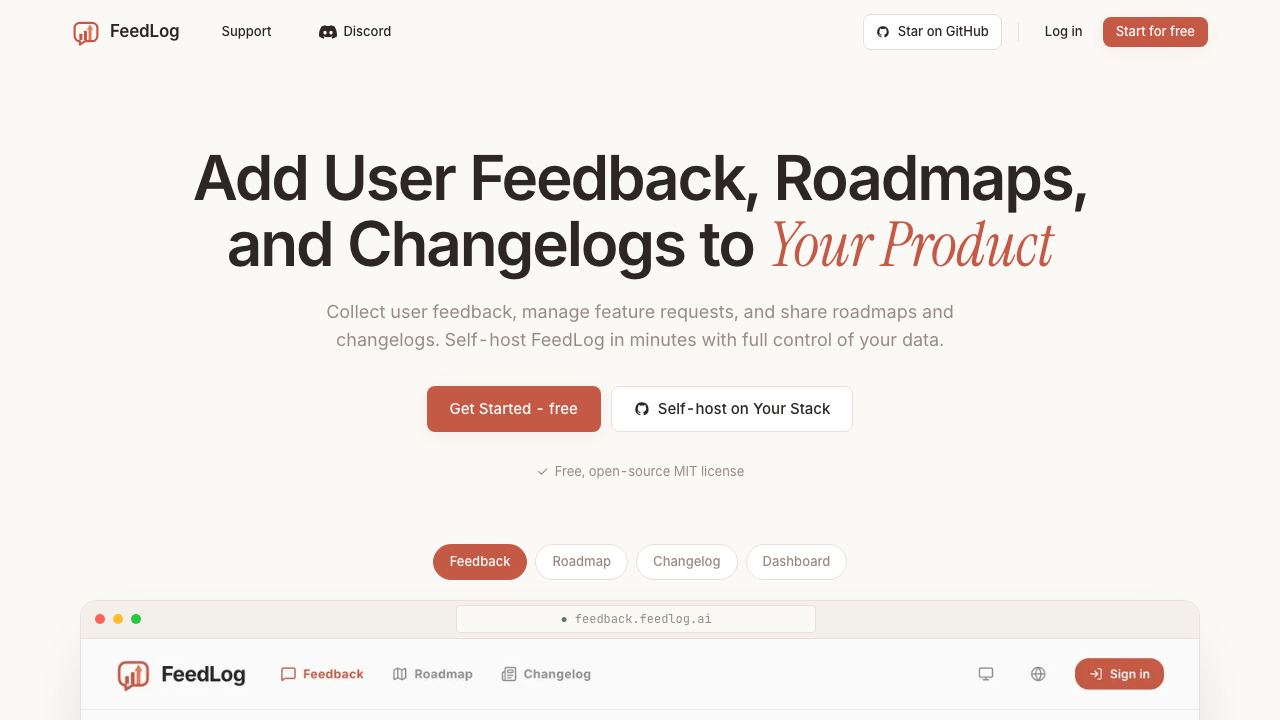 FeedLog 网站截图
