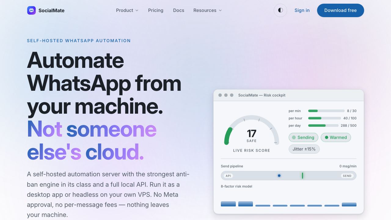 SocialMate 网站截图