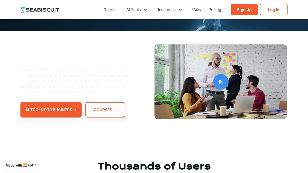 Seabiscuit Business GPTs - Start Your Business Legacy website screenshot