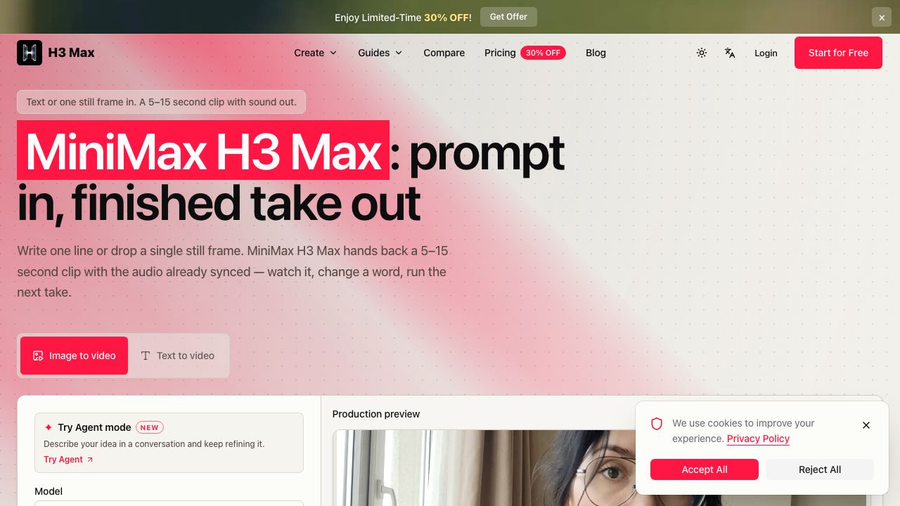 H3 Max AI 网站截图