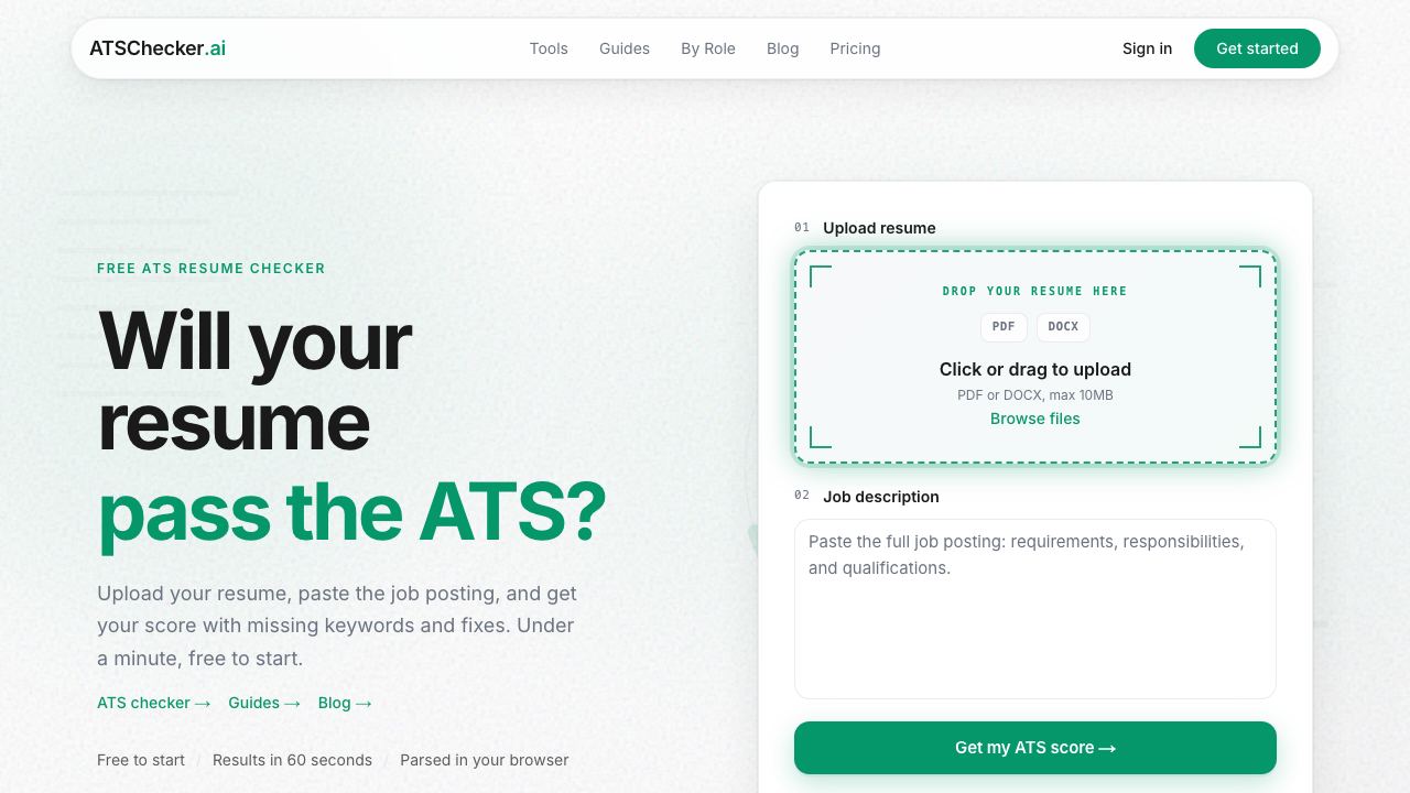 ATS Checker 网站截图