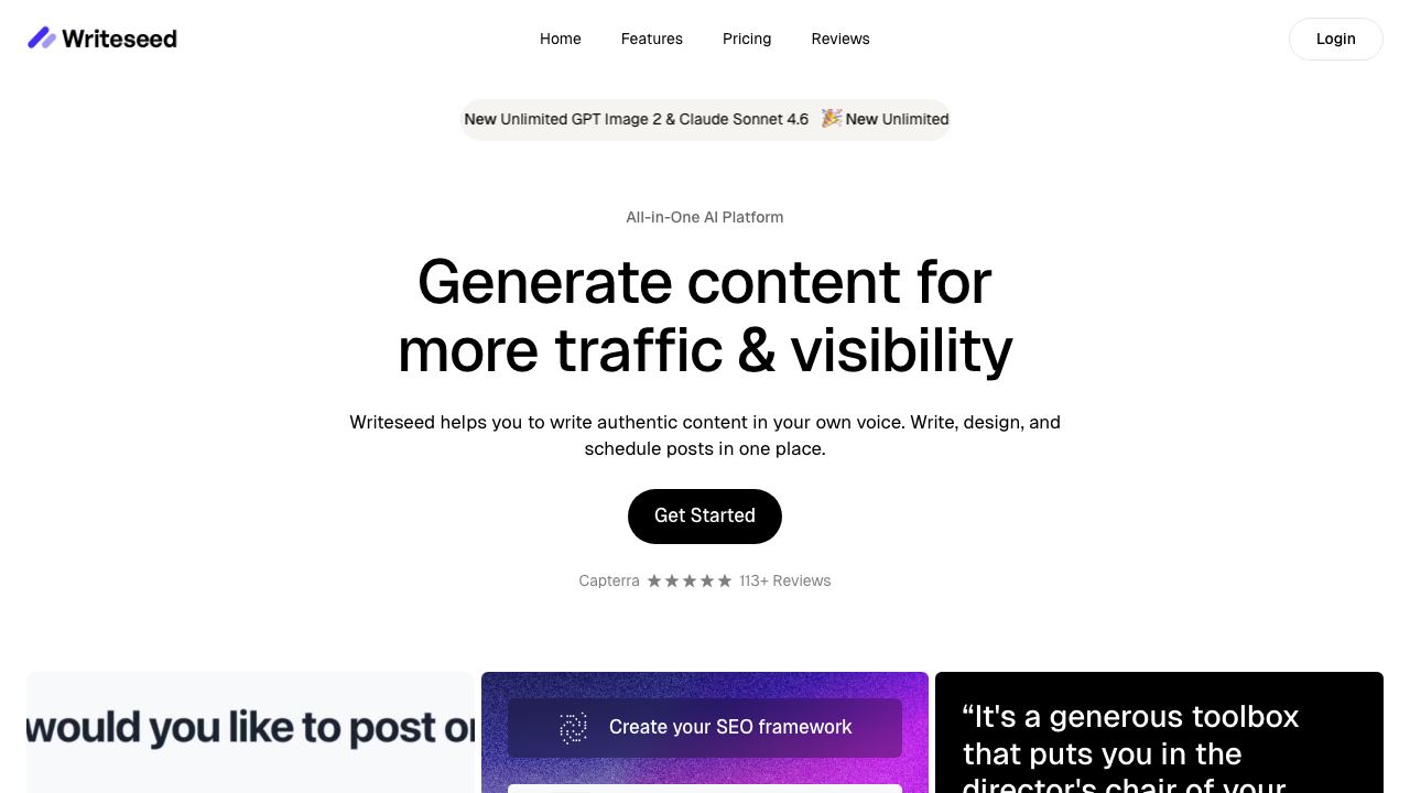 Writeseed 网站截图