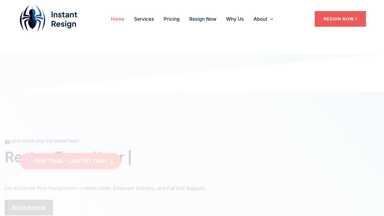 InstantResign -AI->We Email Your Boss! 网站截图