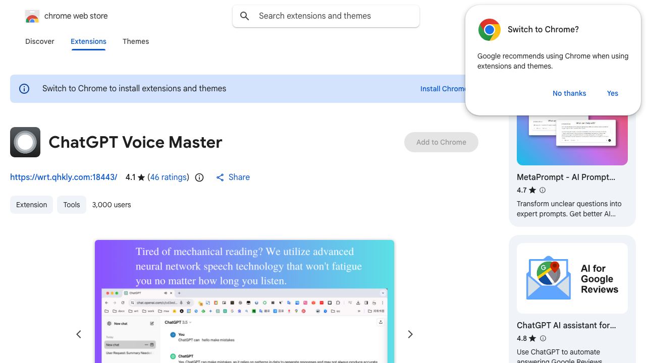 Voice Master for ChatGPT (Sidebar Everywhere) 网站截图
