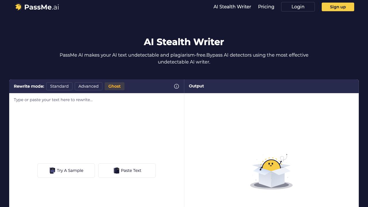 Stealth AI 网站截图
