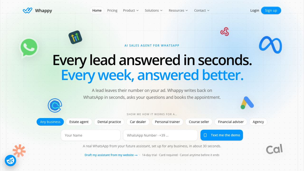 Whappy website screenshot