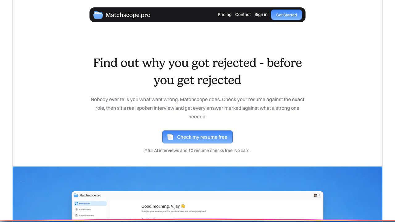 Matchscope website screenshot