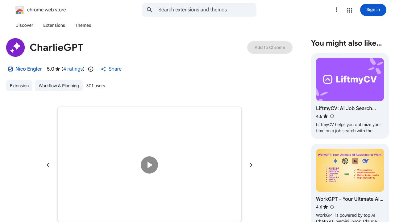 CharlieGPT 网站截图