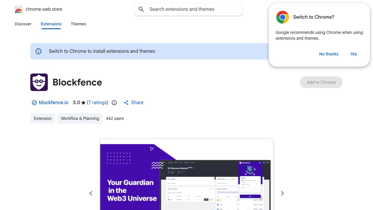 Blockfence website screenshot