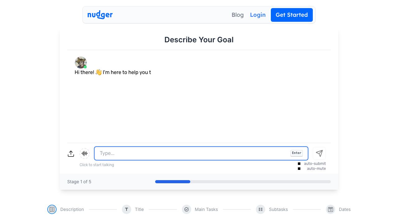 Nudger website screenshot