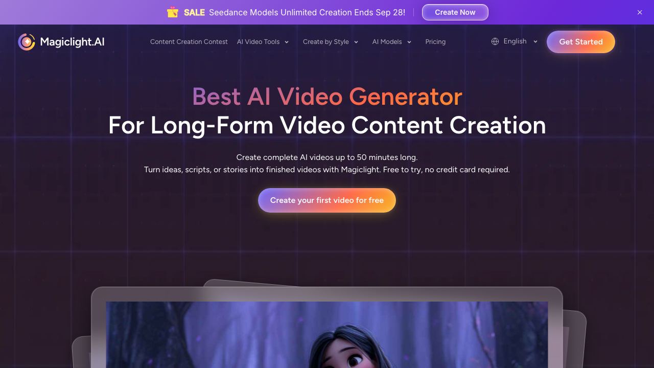 MagicLight website screenshot