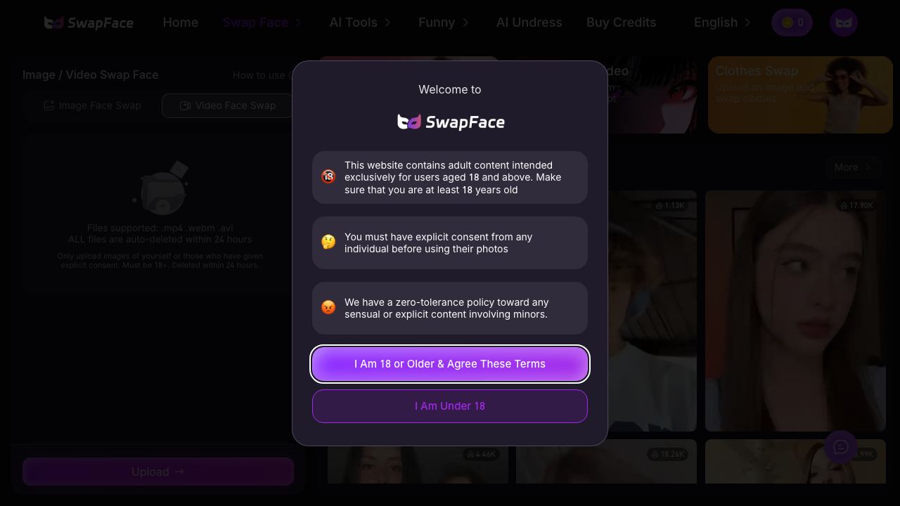 www.swapfaces.ai 网站截图