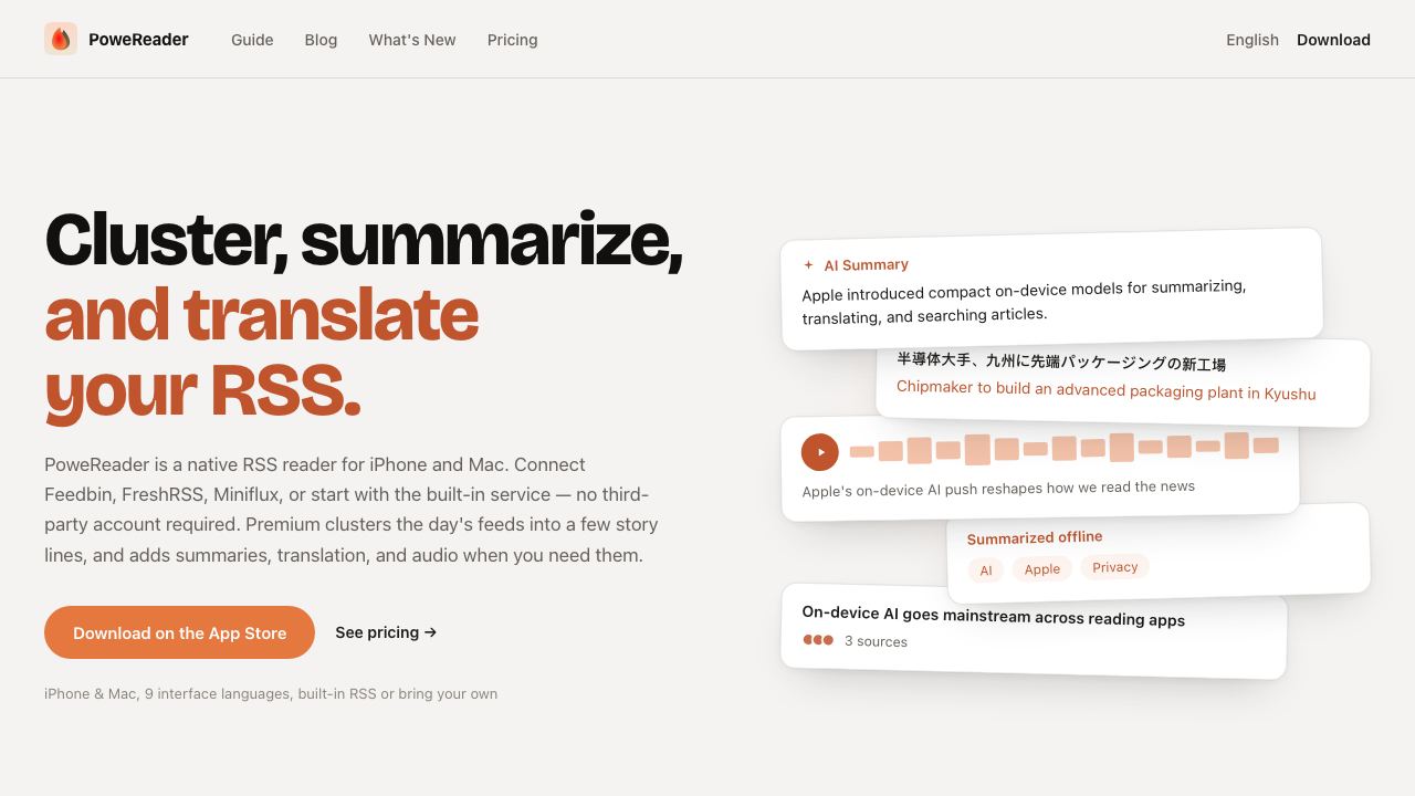 PoweReader website screenshot