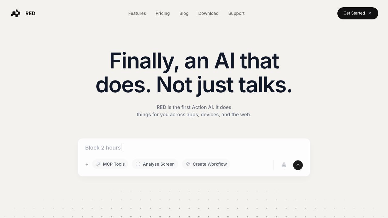 RED website screenshot