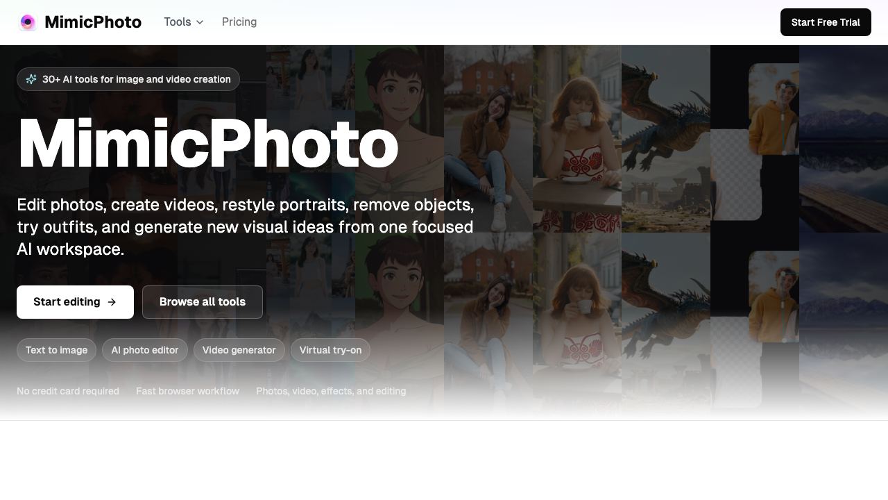 MimicPhoto website screenshot