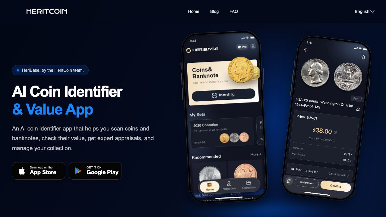 HeritCoin 网站截图