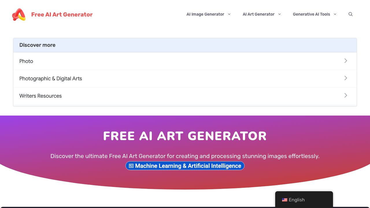 AI Art Generator | 100% Free 网站截图