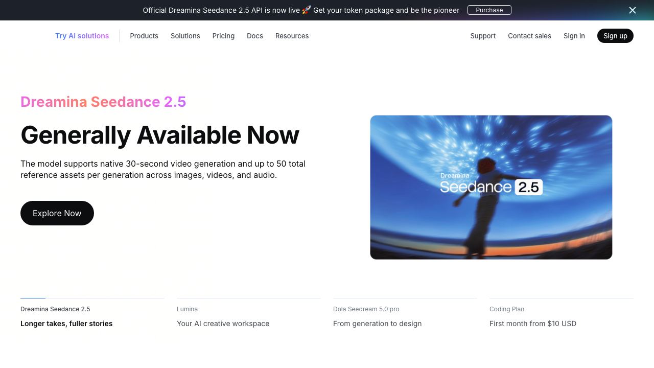 BytePlus website screenshot