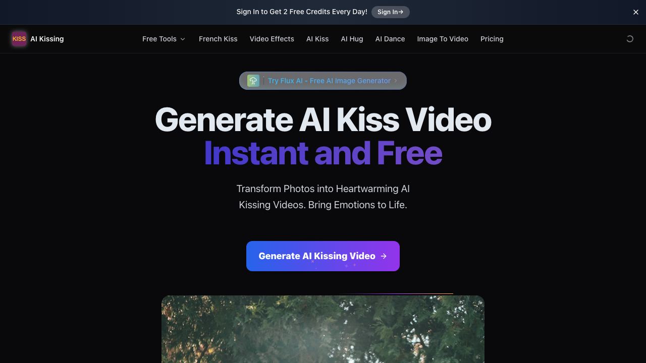 AI Kissing - Free Online Kiss AI Video Generator 网站截图