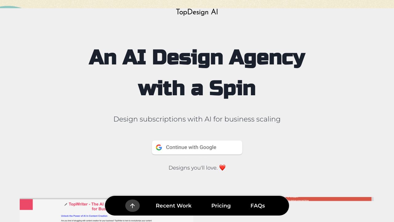 TopDesign AI 网站截图