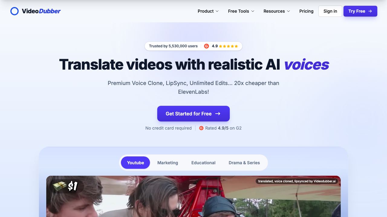 VideoDubber 网站截图
