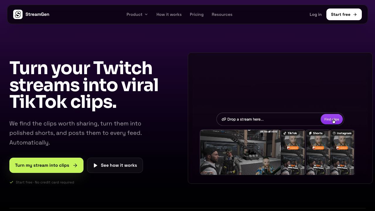 StreamGen website screenshot