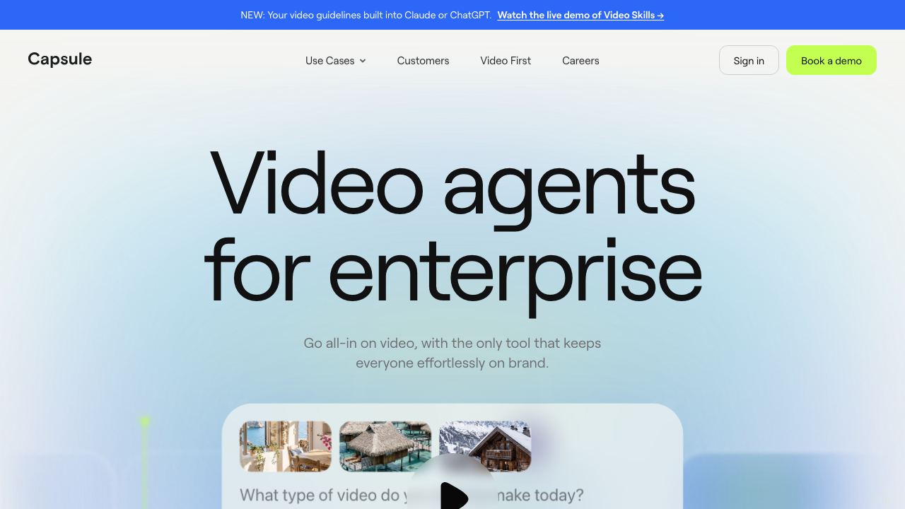 Capsule Video AI website screenshot