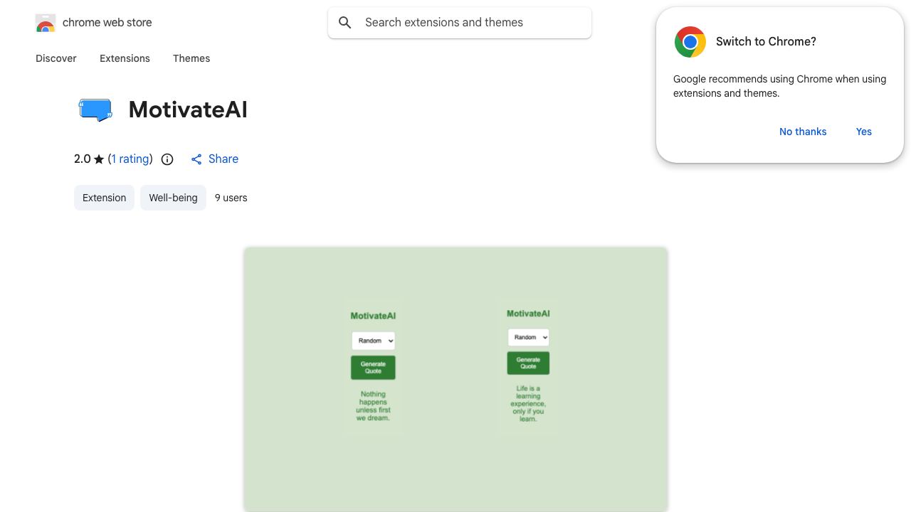 MotivateAI website screenshot