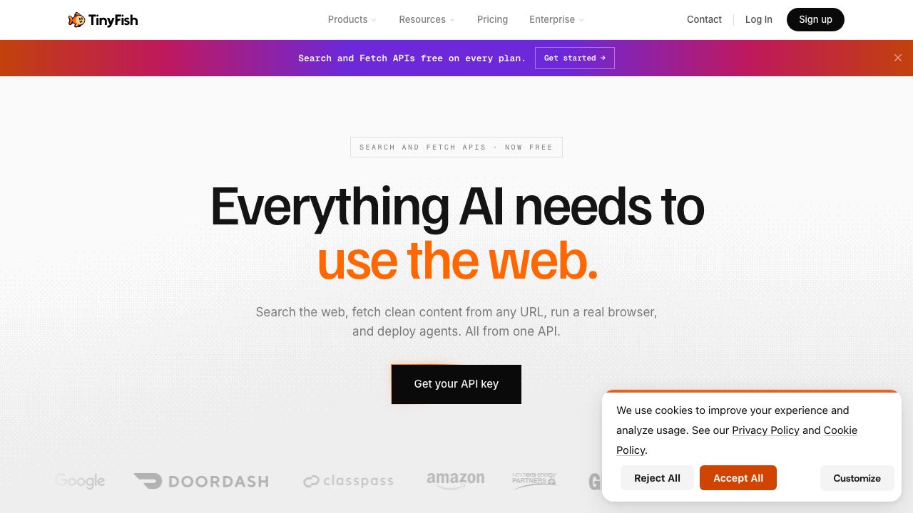 TinyFish website screenshot