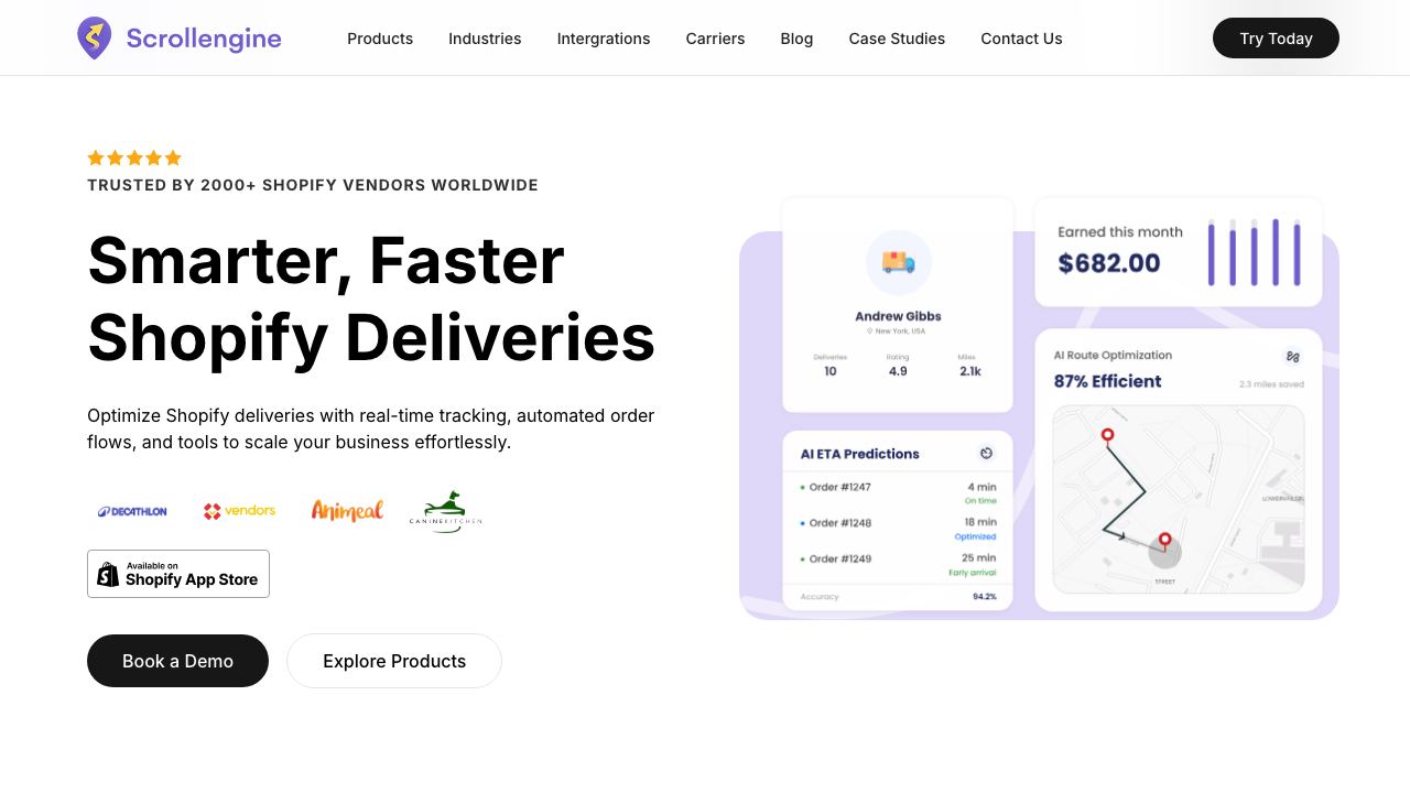 Scrollengine website screenshot