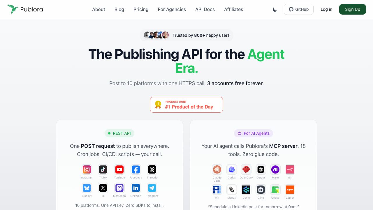 Publora website screenshot