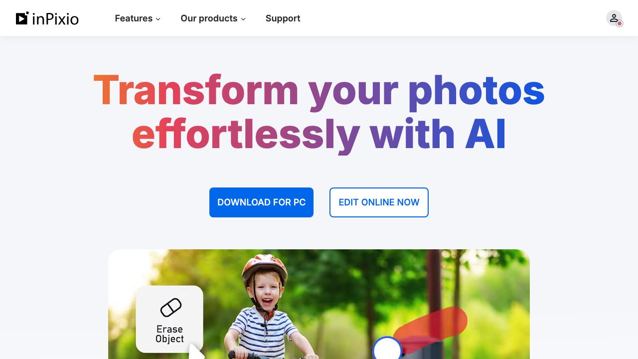 InPixio 网站截图