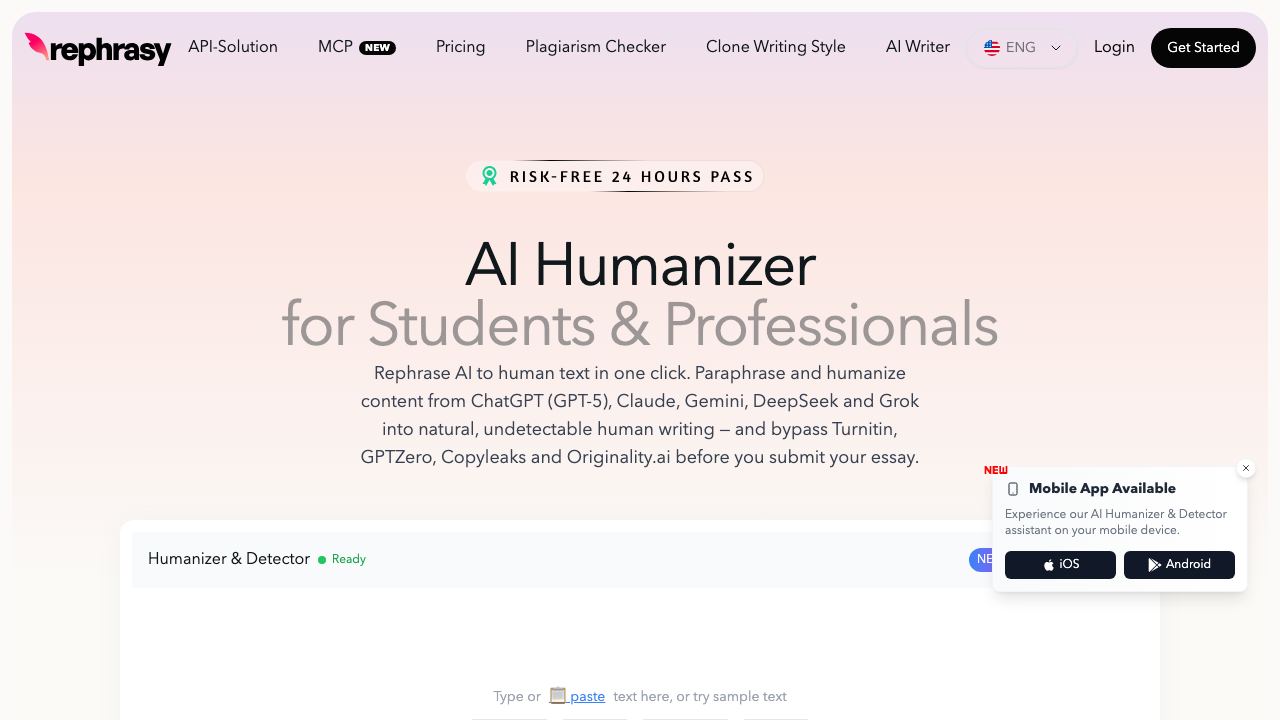 Rephrasy website screenshot