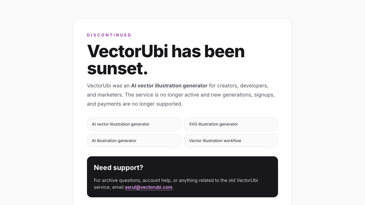 VectorUbi website screenshot