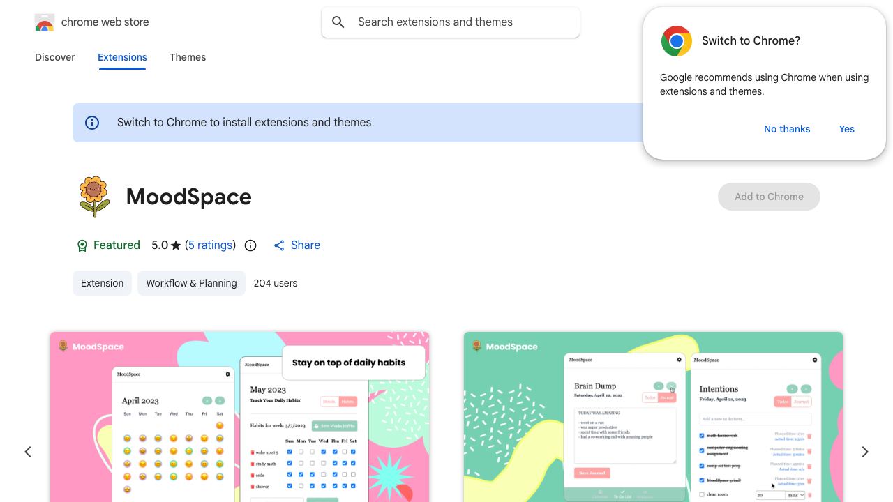 MoodSpace 网站截图