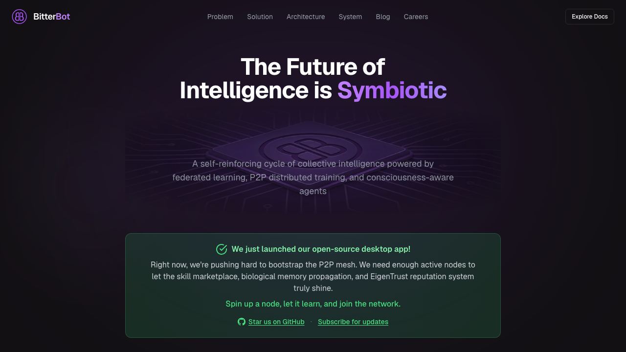 Bitterbot AI 网站截图