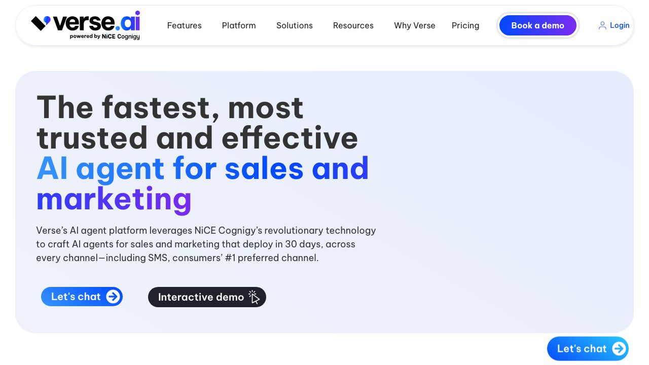 verse.io website screenshot
