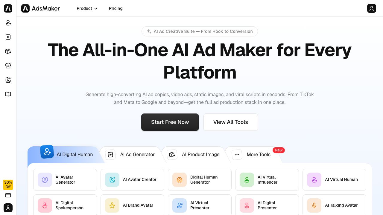 Adsmaker.ai 网站截图