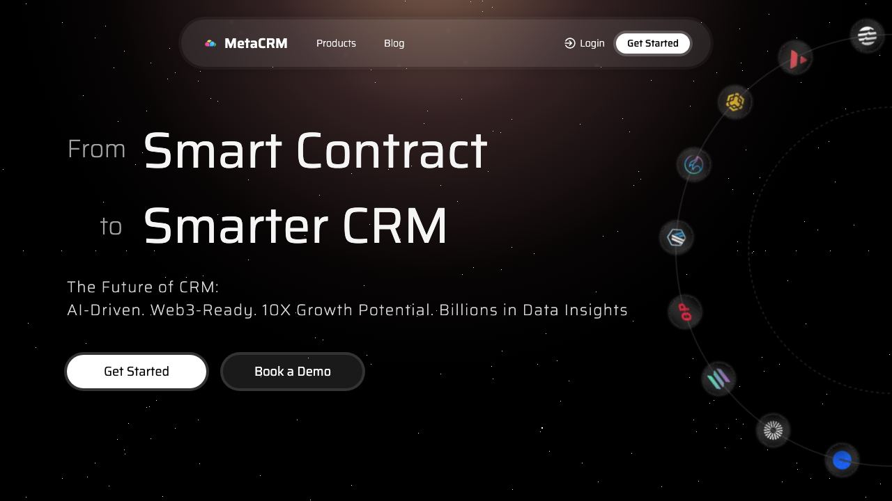 MetaCRM website screenshot