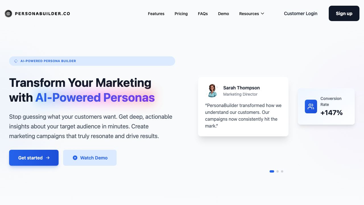 Personabuilder.co / Build your Personas 网站截图
