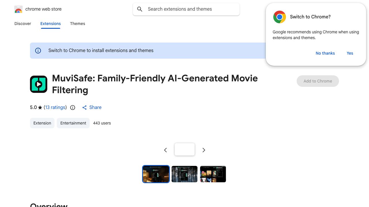 MuviSafe: Family-Friendly AI-Generated Movie Filtering 网站截图